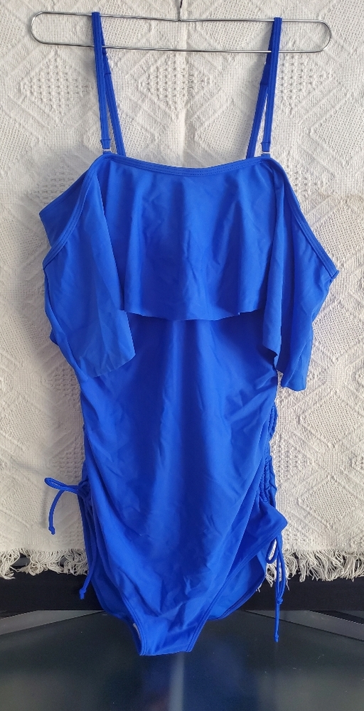 Aqua Eve Women Off Shoulder One Piece Swimsuits Tummy Control Bathing Suits Ruff